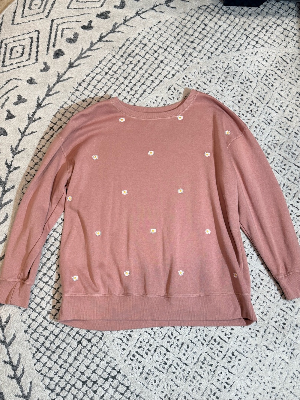 Women's Dusty Rose Daisy Crewneck Sweatshirt
